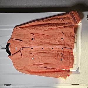 J. Jill Med salmon pink/orange button up light jacket
